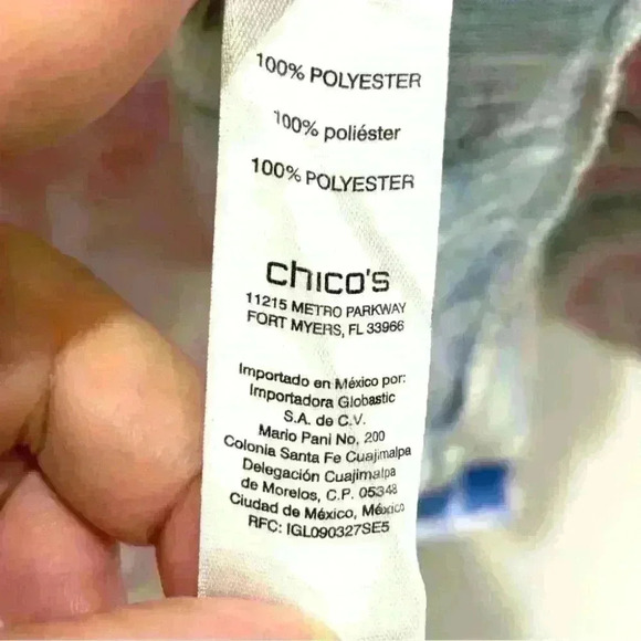 Chico’s Tropical Print Blouse Size 3 - Picture 6 of 8